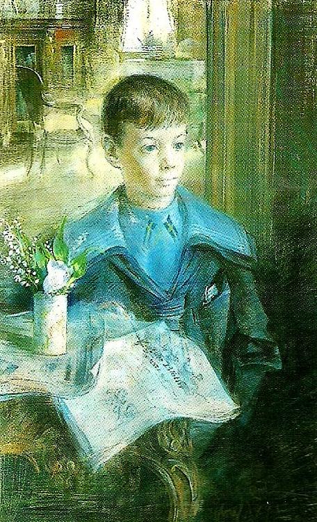 Carl Larsson portratt av erik l -magnus som barn oil painting image